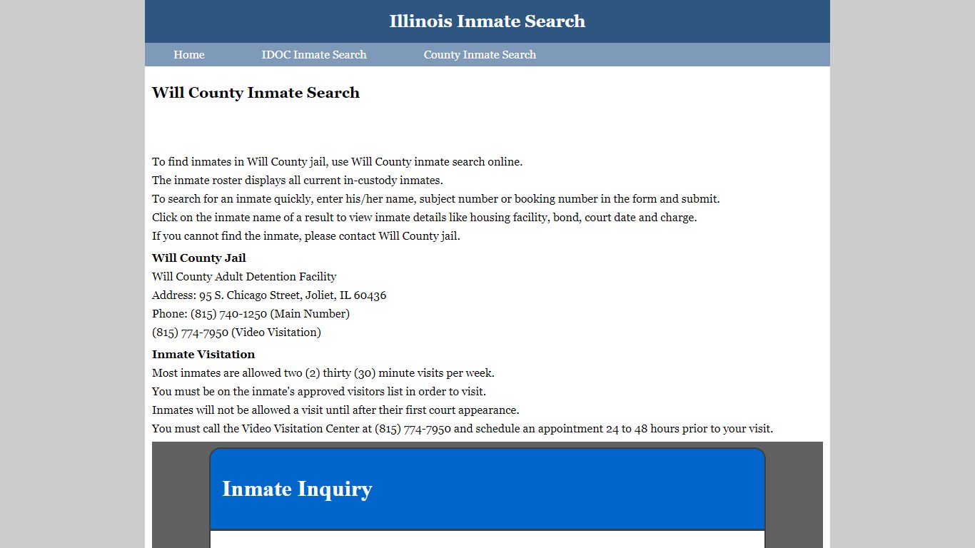 Will County Inmate Search